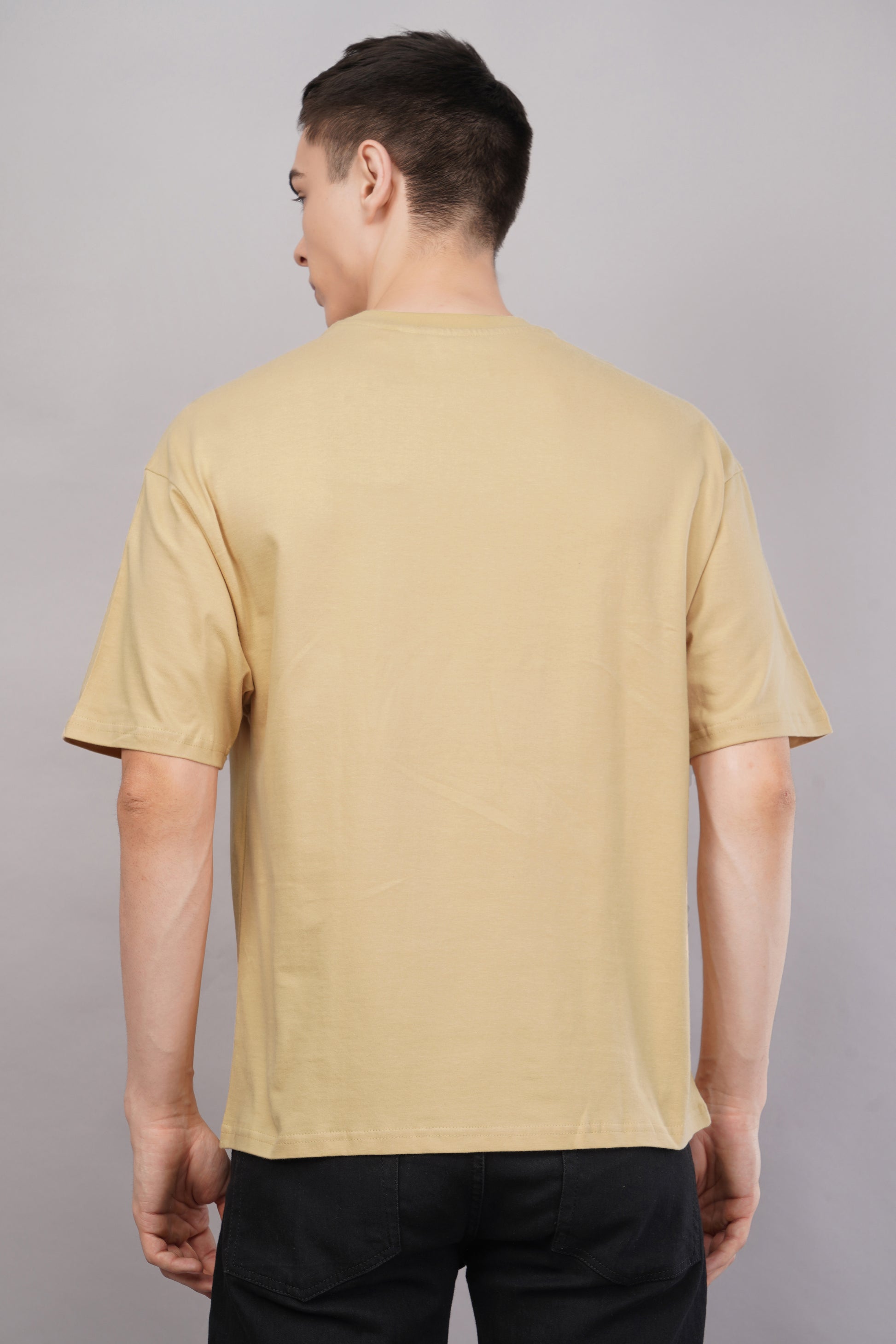 Premium Beige Oversized T-Shirt full body look - Corcotton India
