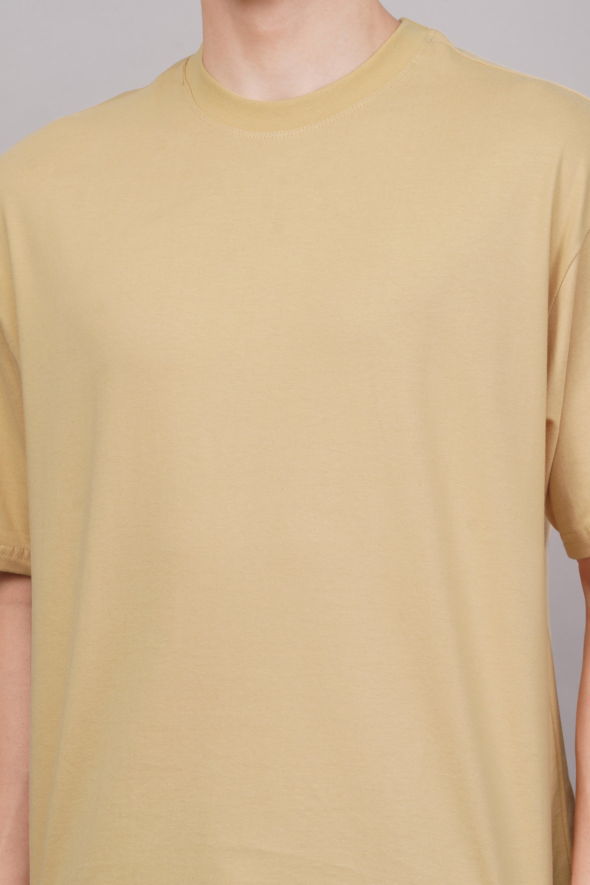 Premium Beige Oversized T-Shirt lifestyle - Corcotton India