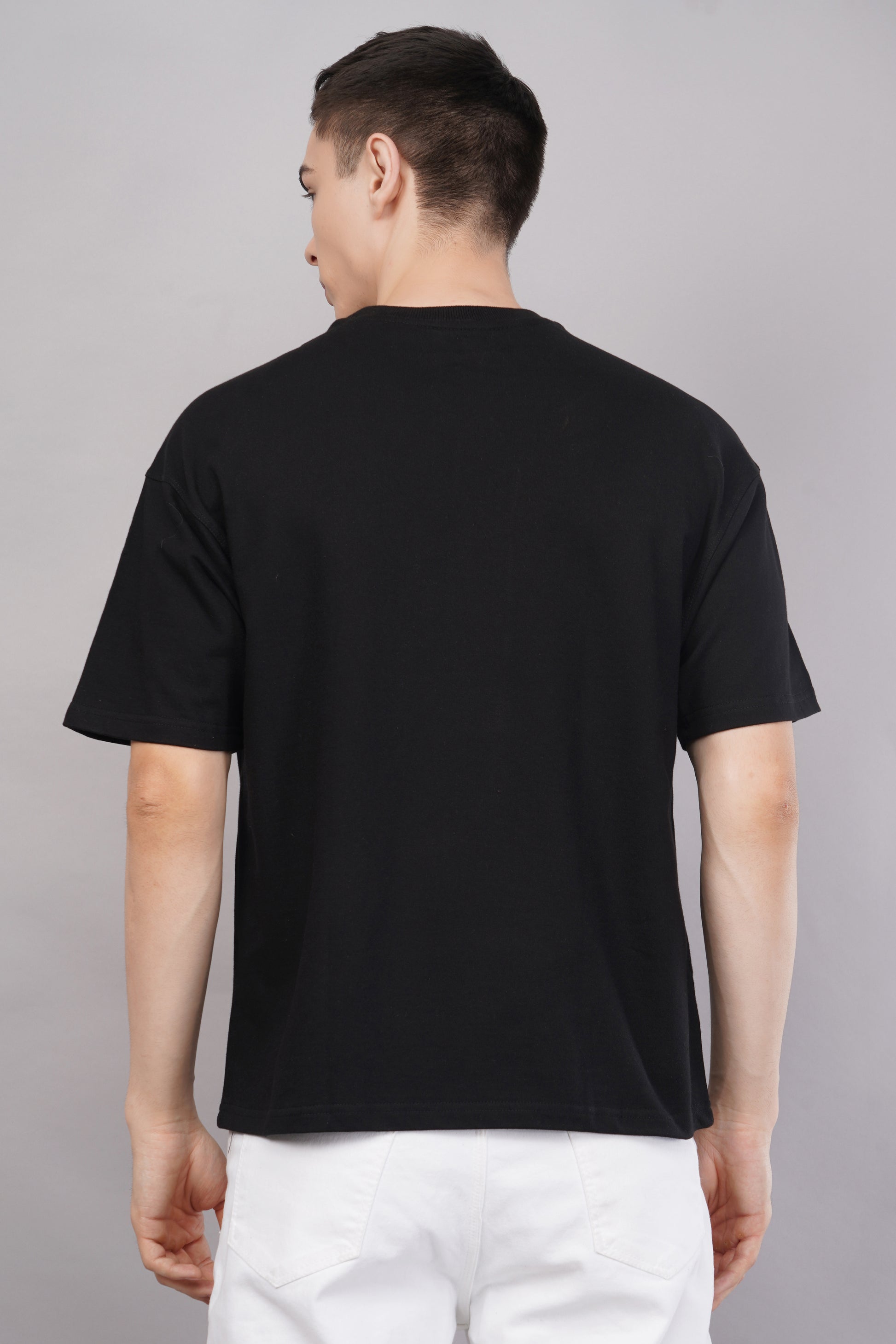 Premium Black Oversized T-Shirt full body look - Corcotton India