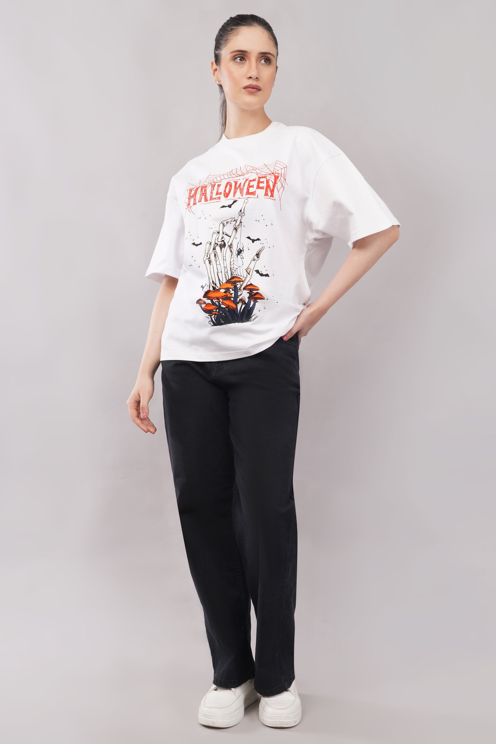 Halloween Skeleton Oversized T-Shirt full body - Corcotton India
