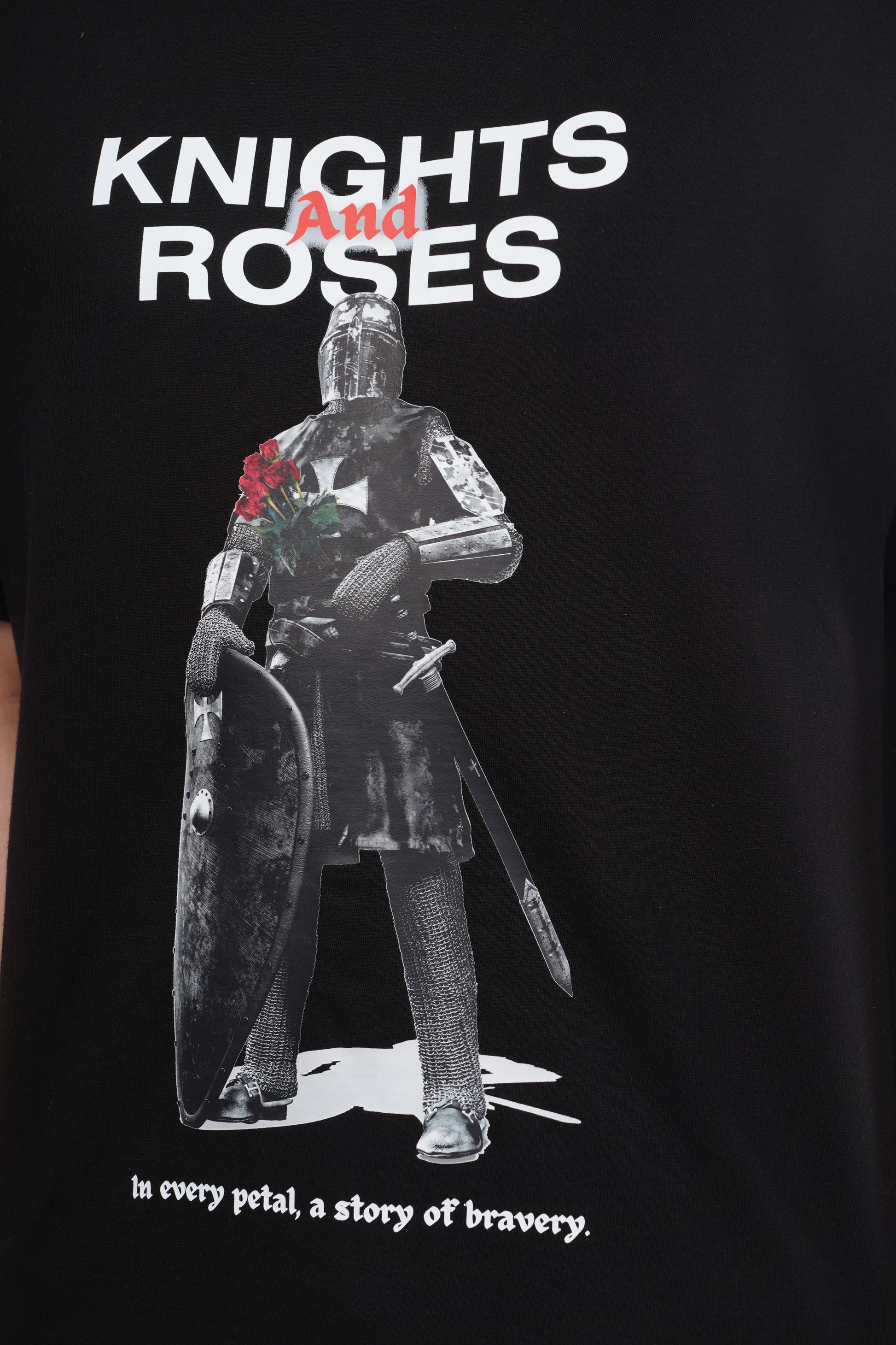 Knights and Roses Oversized T-Shirt back view - Corcotton India