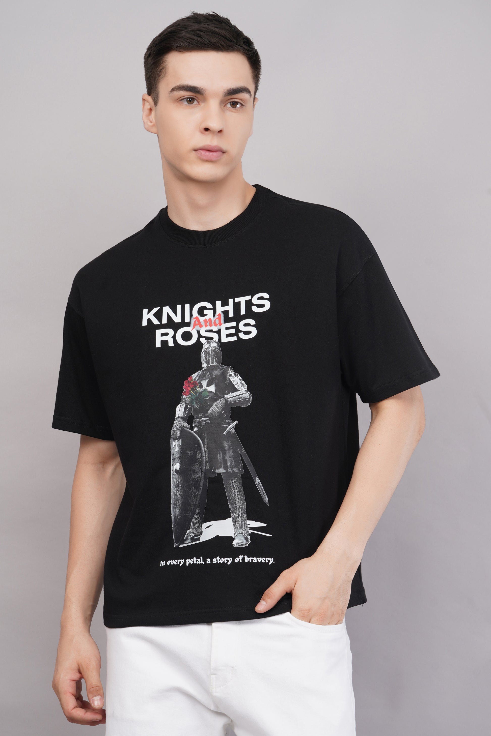 Knights and Roses Graphic Tee lifestyle - Corcotton India