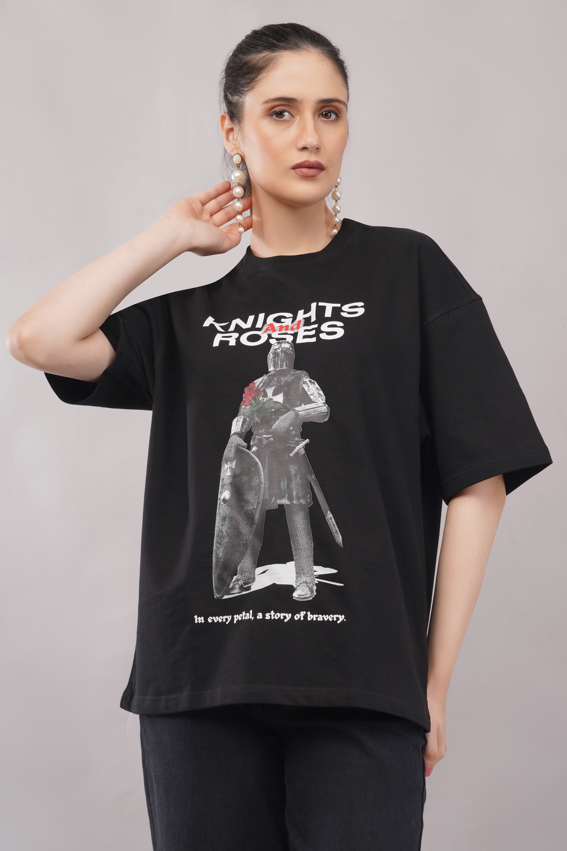 Knights and Roses Graphic Tee lifestyle - Corcotton India