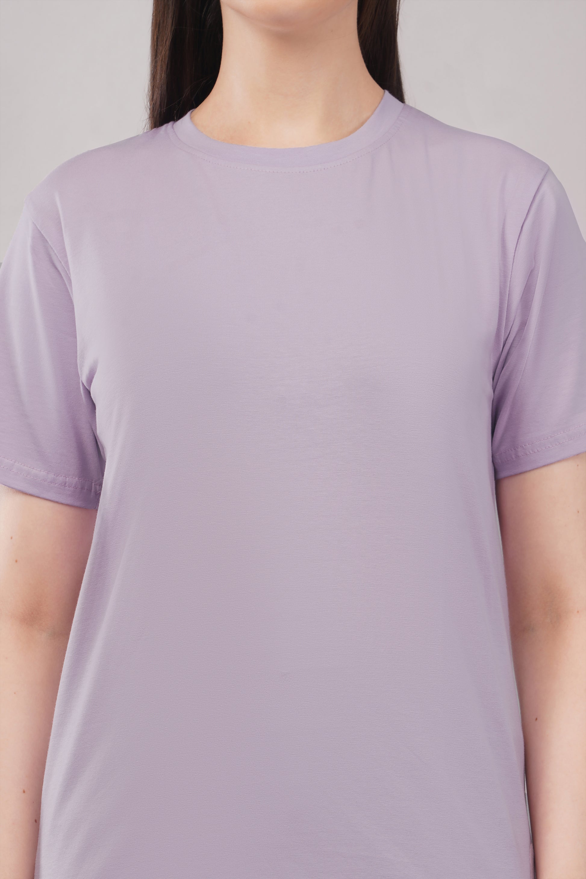 Lavender Regular Fit T-Shirt model shot - Corcotton India