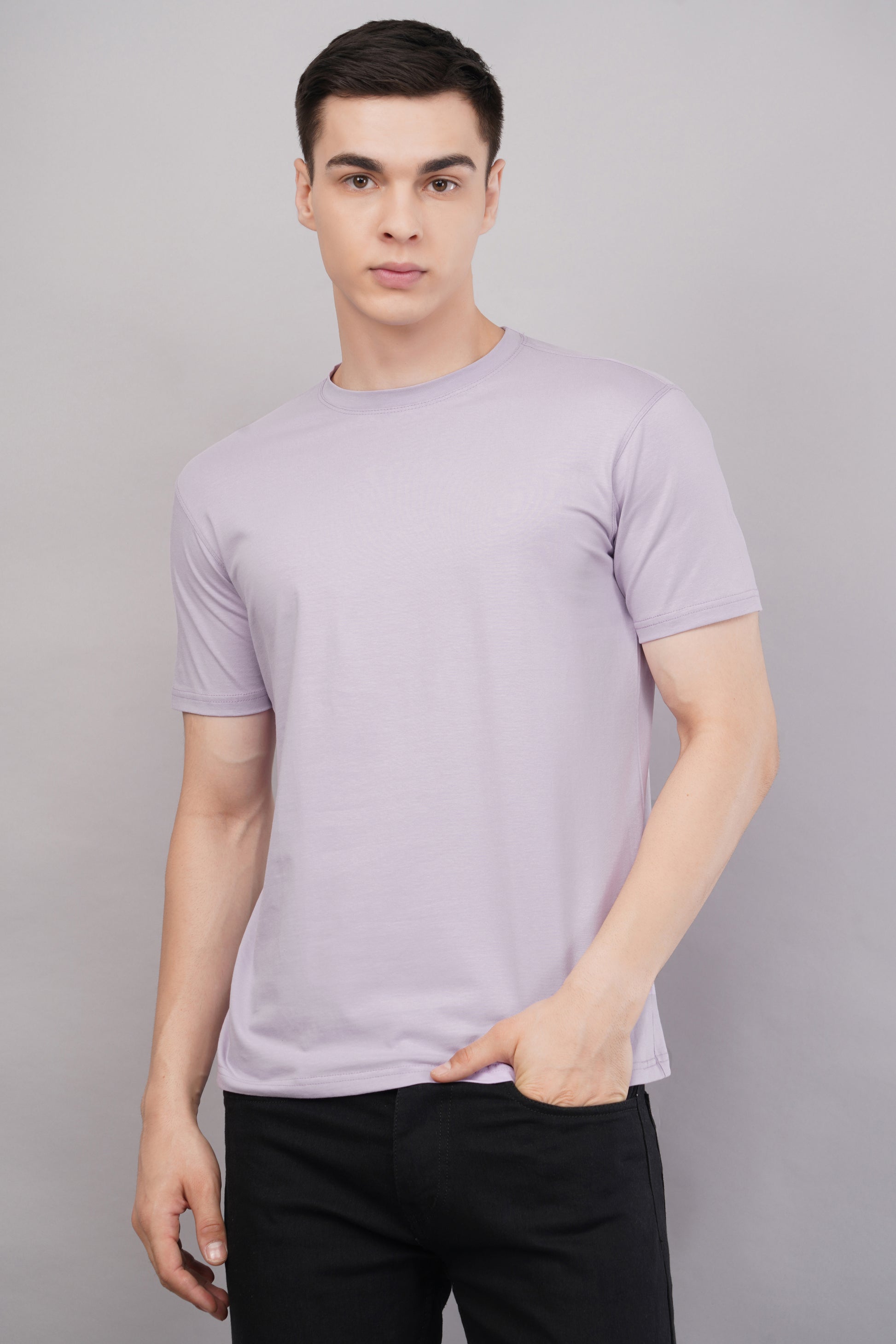 Lavender Regular Fit T-Shirt lifestyle - Corcotton India