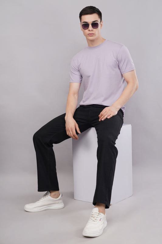Lavender Regular Fit T-Shirt full look - Corcotton India
