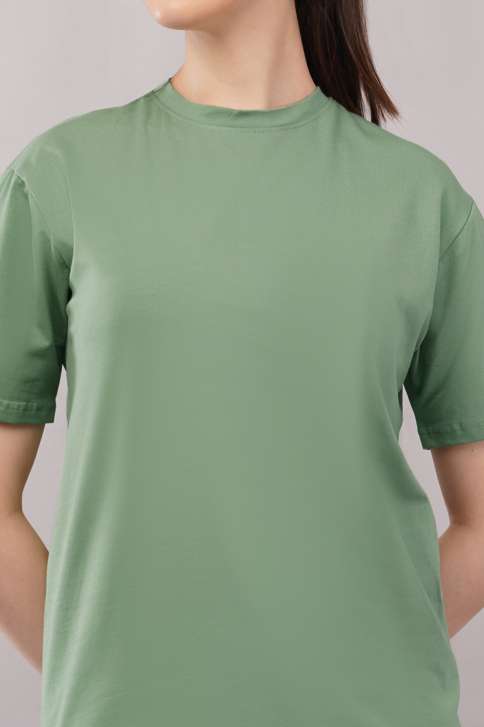 Unisex Olive Green Regular Fit Basic T-Shirt front - Corcotton India