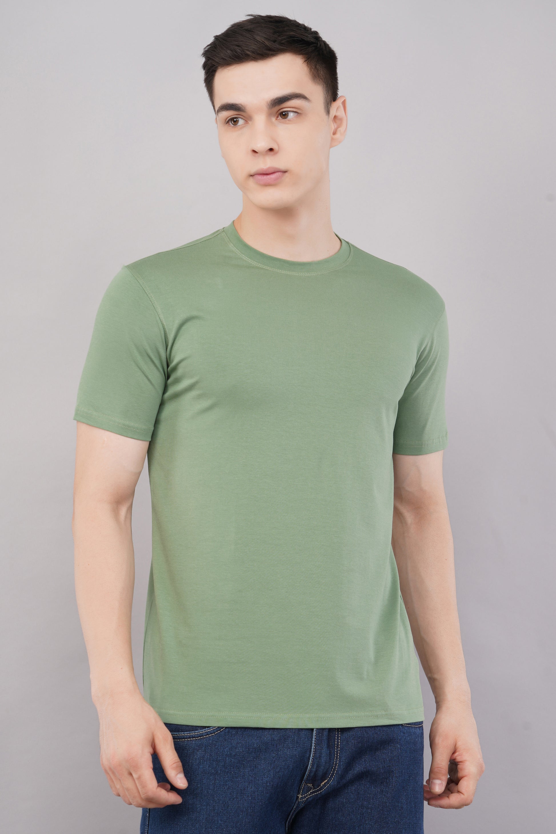 Olive Green Regular Fit T-Shirt lifestyle - Corcotton India