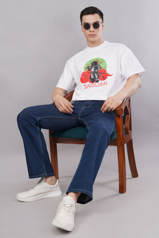 Premium Samurai Oversized Graphic T-Shirt full look - Corcotton India