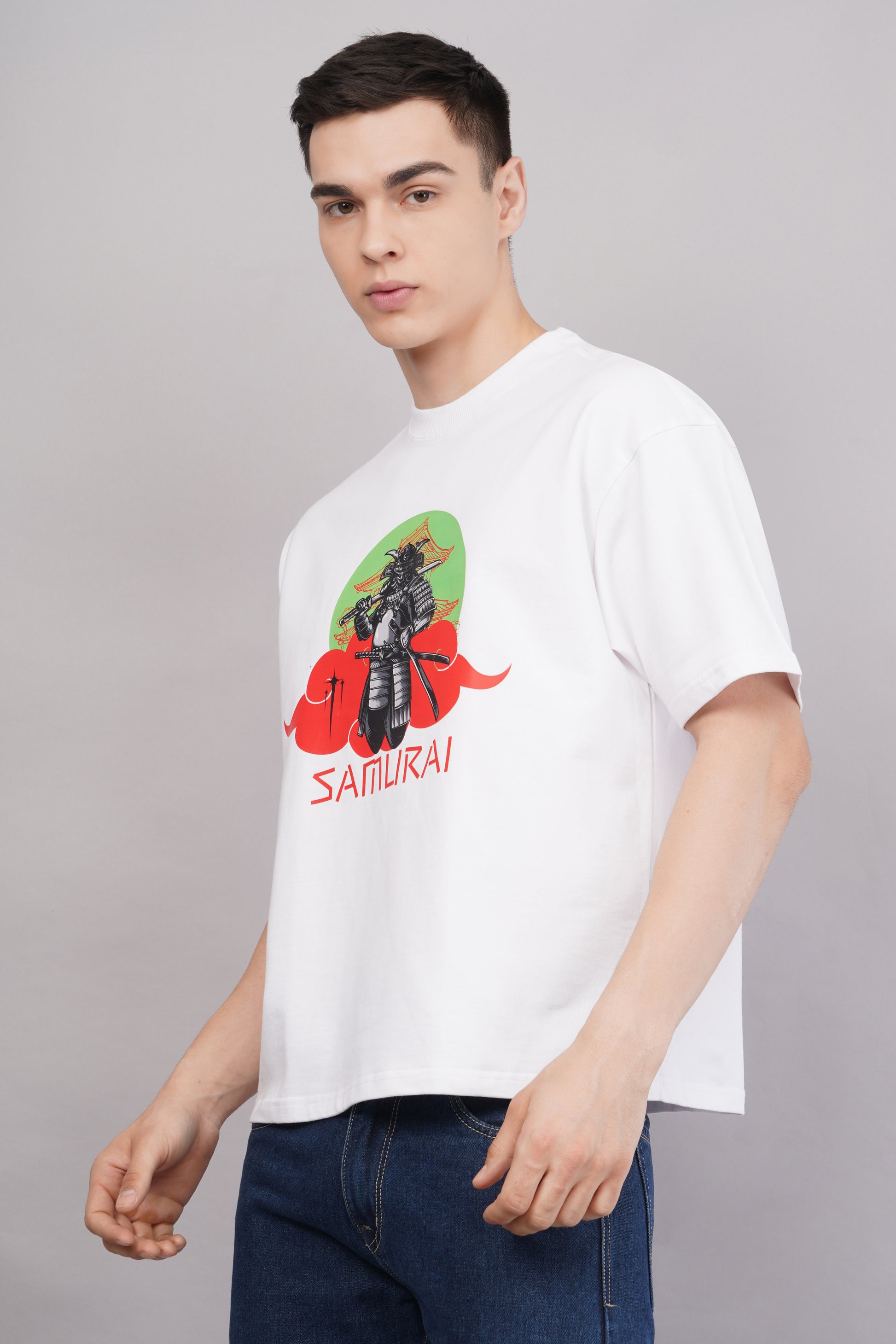 Samurai Graphic Tee lifestyle shot - Corcotton India