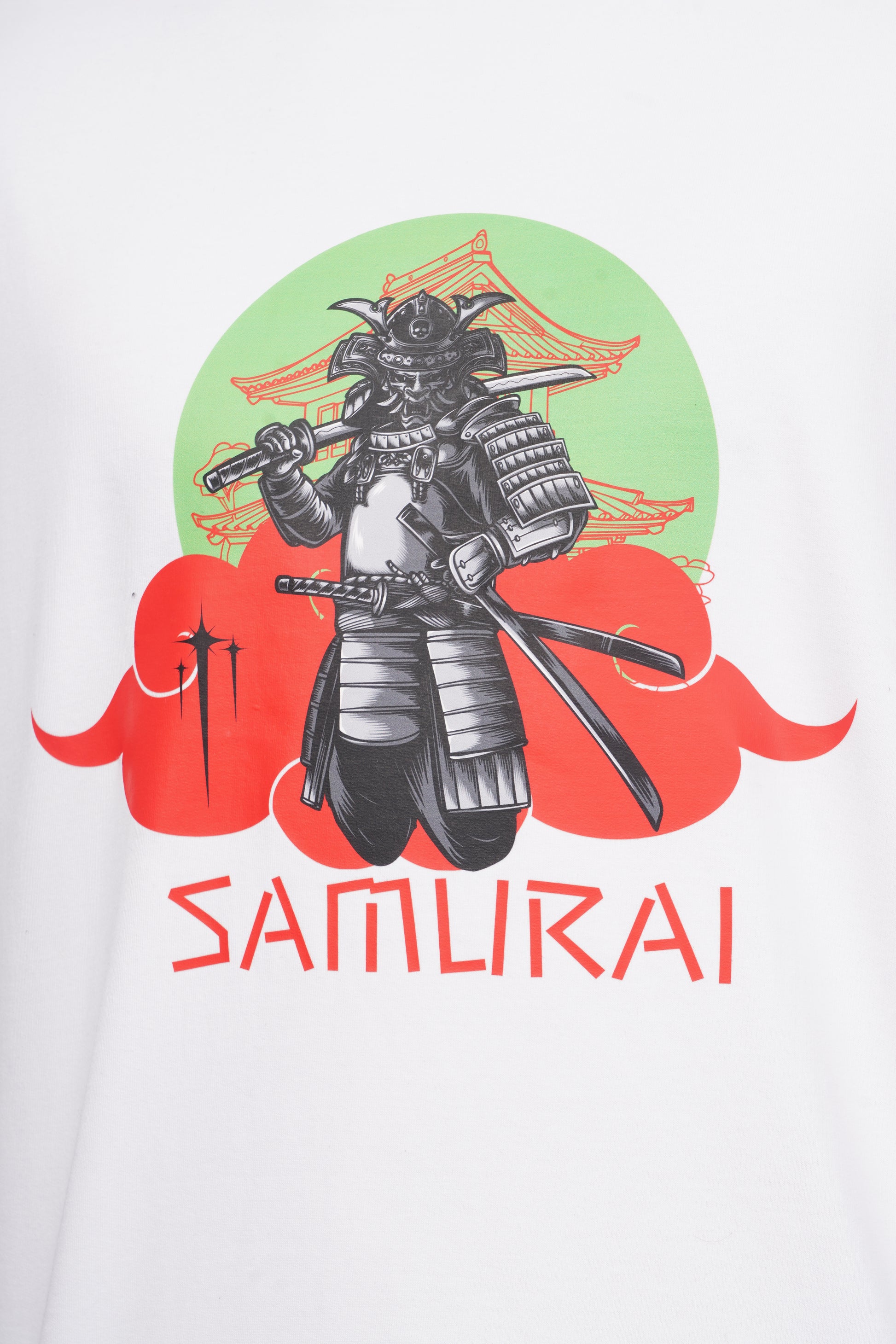 Premium Samurai Graphic T-Shirt back view - Corcotton India