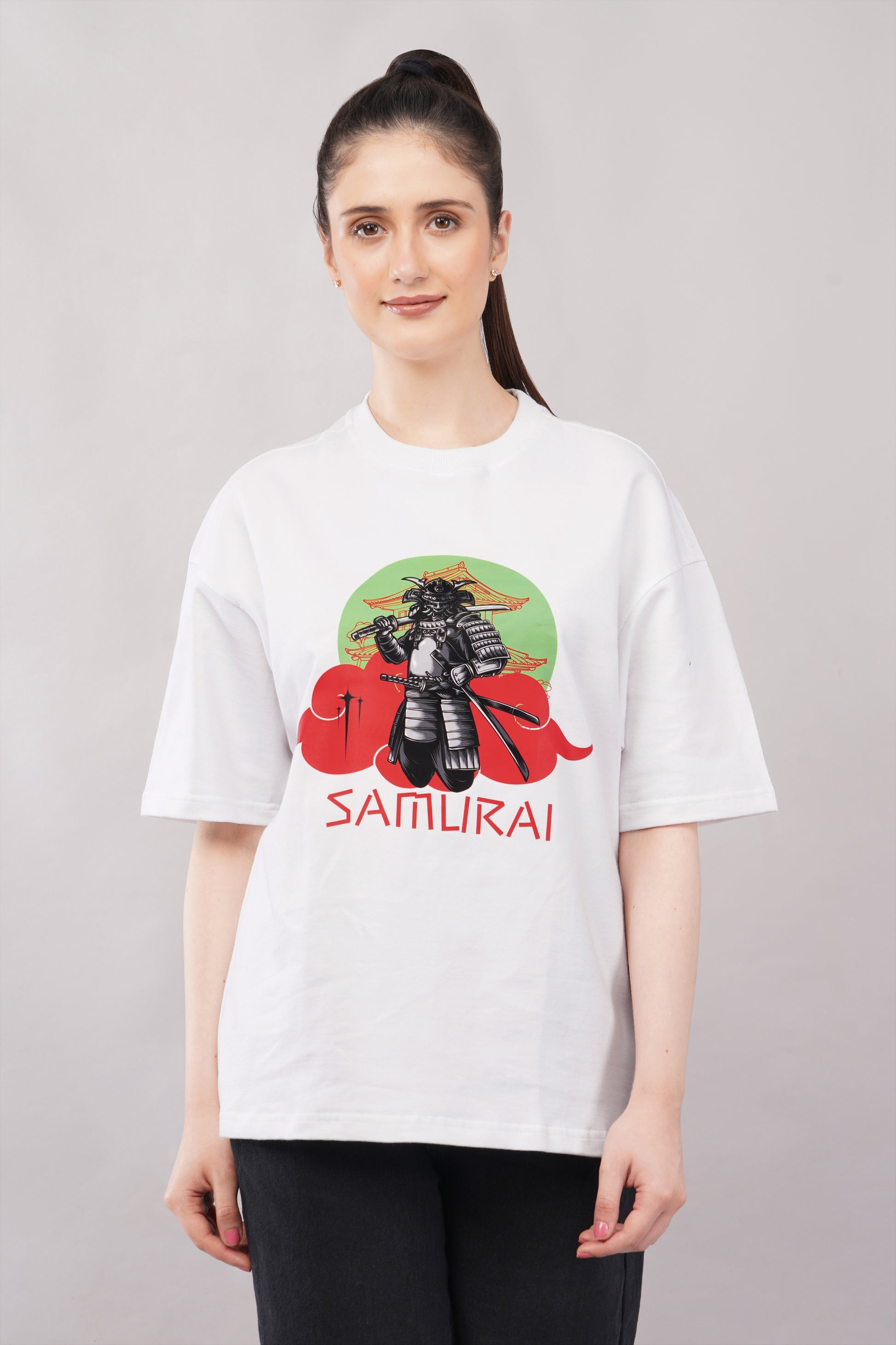 Samurai Graphic T-Shirt side view - Corcotton India
