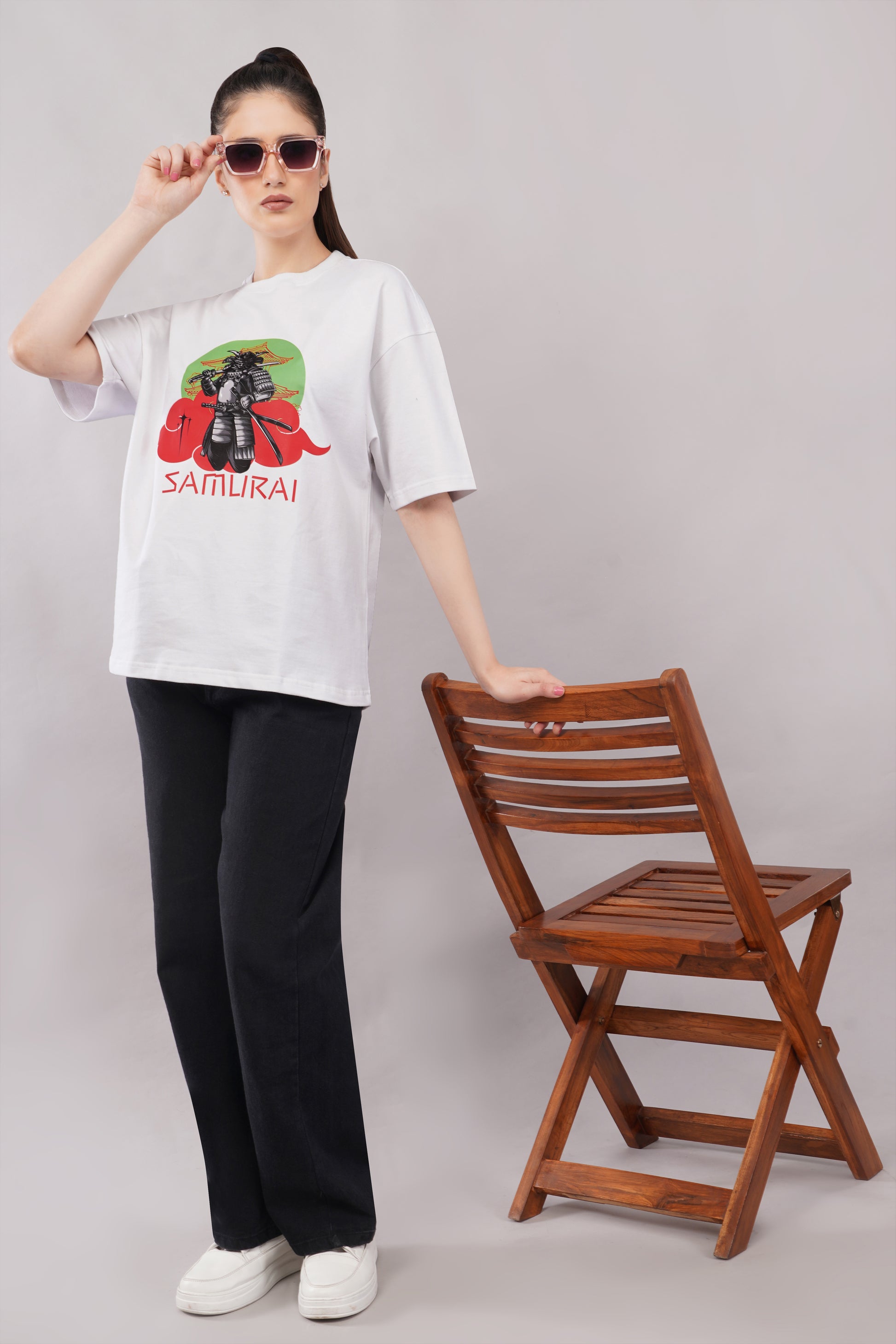 Samurai Oversized T-Shirt full body - Corcotton India