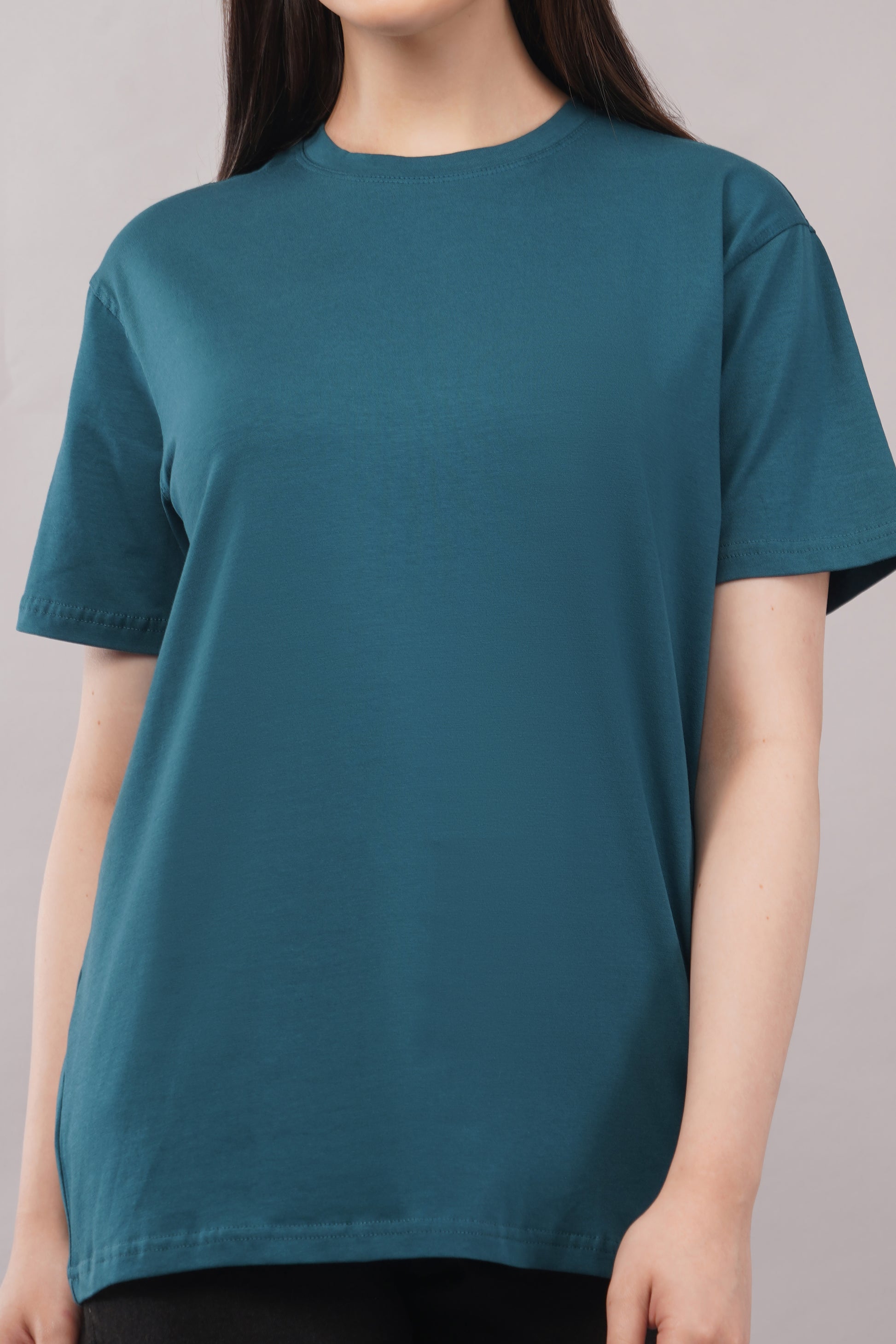 Teal Regular Fit T-Shirt model shot - Corcotton India