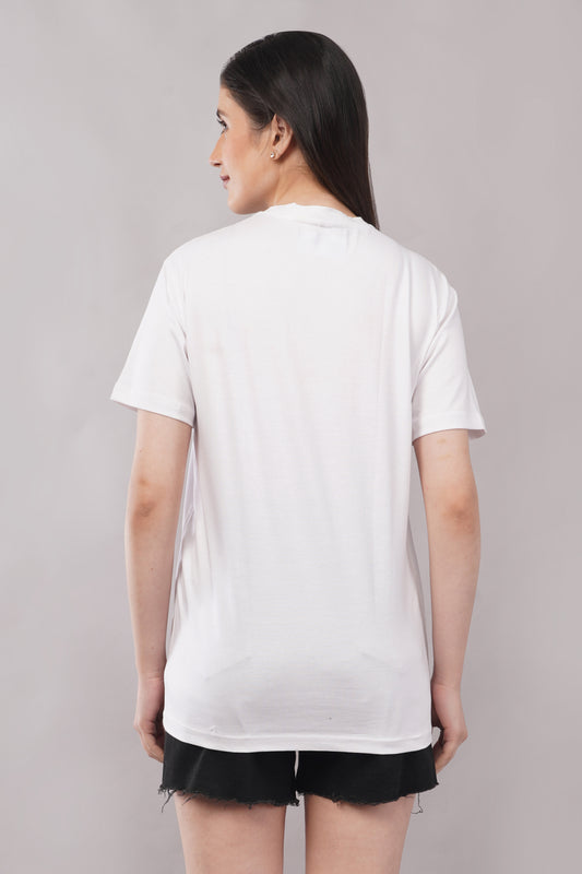 White Regular Fit Tshirt detail view - Corcotton India