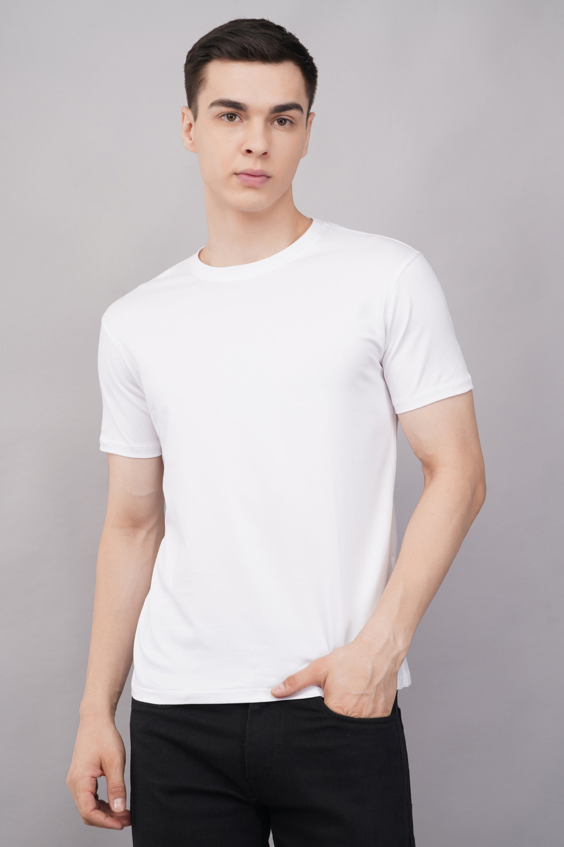 White Regular Fit Tshirt detail - Corcotton India