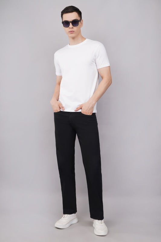 Premium White Regular Fit Tshirt front view - Corcotton India